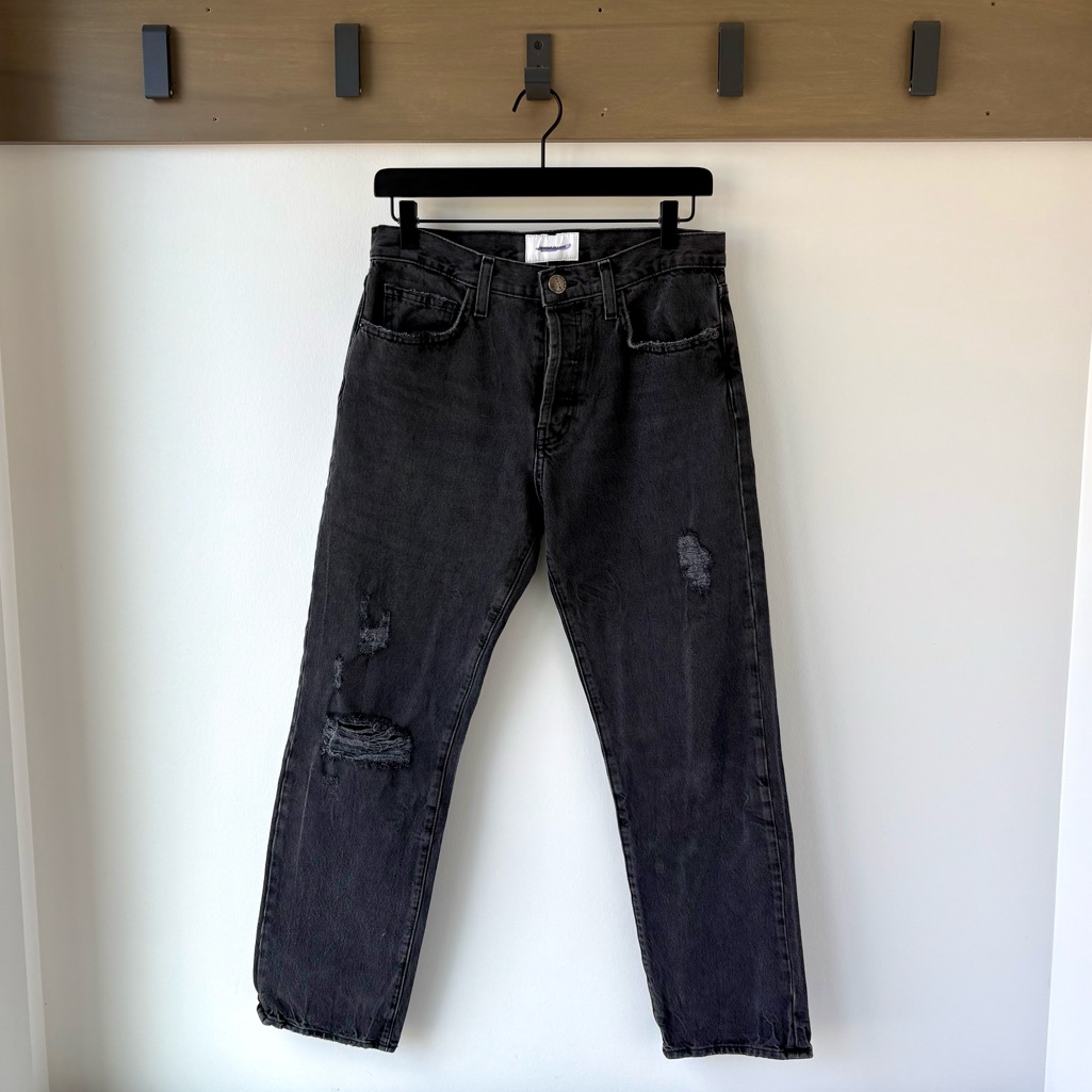 Current/Elliott The Original Straight Jeans Valo Destroy (Black) | Size 27